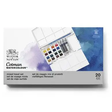 Petit Prix Aquarelle fine 16 demi-godets + 3 tubes Boite Painting Plus - Cotman