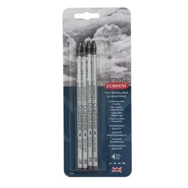Haute Qualité Mine de plomb aquarellable Graphitone Set 4 pcs - Derwent
