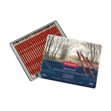 Crayon de couleur Drawing Boîte métal 24 pcs - Derwent Nouveauté