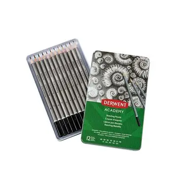 Crayon Sketching Academy Boîte métal 12 pcs - Derwent Achat Immédiat