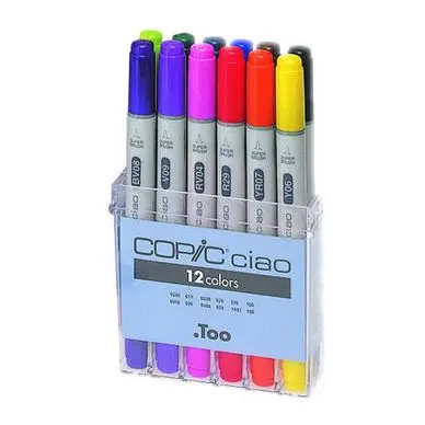 Offre Limitée Marqueur à alcool double-pointe Ciao Set Basic 12 couleurs - Copic