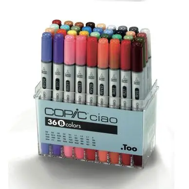 Promotion Saisonnière Marqueur à alcool double-pointe Ciao Set B 36 couleurs - Copic