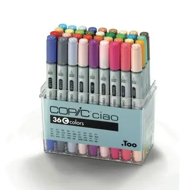 Marqueur à alcool double-pointe Ciao Set C 36 couleurs - Copic Expédition Rapide
