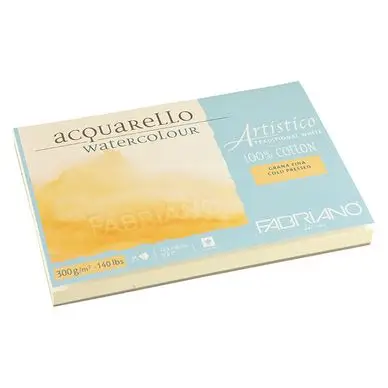 Authentique Bloc de papier 300 g/m² Grain Fin Artistico Blanc - Fabriano