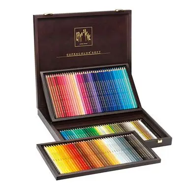 Crayon de couleur aquarellable Supracolor Coffret bois 120 pièces - Caran d'Ache Must-Have