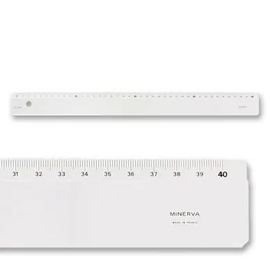Marque Règle plate biseau + bord anti-taches 40 cm - Minerva
