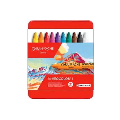 Offre Exclusive Boîte métal de 10 craies à la cire NEOCOLOR I - Caran d'Ache