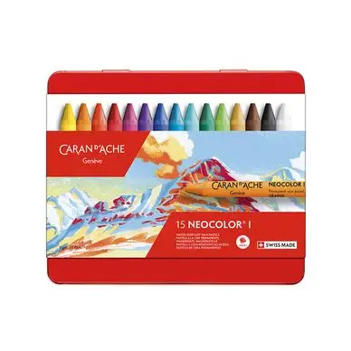 Boîte métal de 15 craies à la cire NEOCOLOR I - Caran d'Ache Populaire