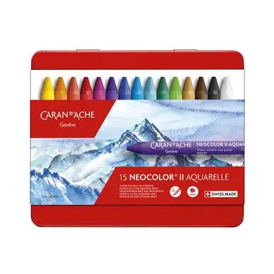 Boîte métal de 15 craies à la cire aquarellables NEOCOLOR II - Caran d'Ache Dernière Chance