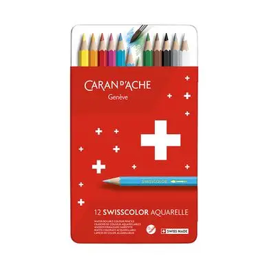 Paiement Sécurisé Boîte de 12 crayons de couleurs aquarellables Swisscolor - Caran d'Ache