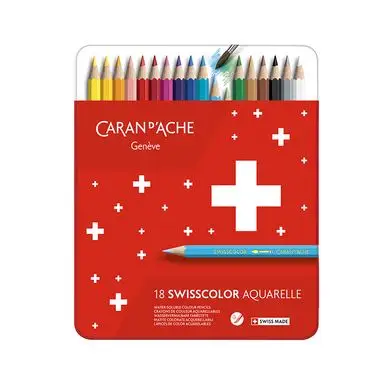 Nouvel Arrivage Boîte de 18 crayons de couleurs aquarellables Swisscolor - Caran d'Ache