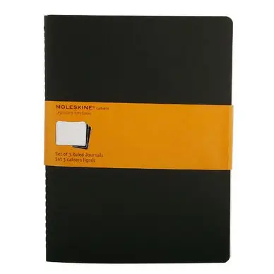 Set de 3 carnets de notes ligné 19 X 25 noir - Moleskine Marque