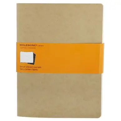 Set de 3 Cahiers ligné 19 X 25 kraft - Moleskine Promotion Saisonnière