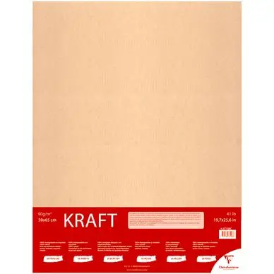 Manipack de 25 feuilles kraft 50 x 65 cm 90 g/m² - Clairefontaine Populaire