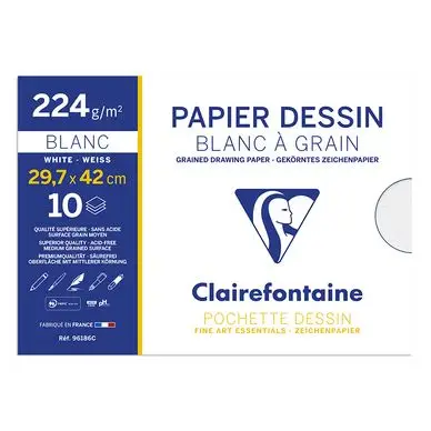 Papier Dessin Blanc à Grain 224 g/m² - Clairefontaine Acheter En Ligne