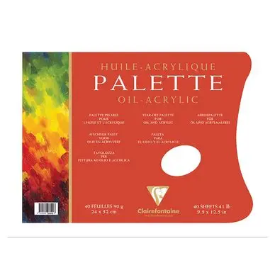 Usine Directe Palette pelable pour l'huile bloc de 40 feuilles 90g 24 x 32cm - Clairefontaine
