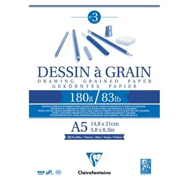 Authentique Bloc dessin à grain 180 g/m² - Clairefontaine