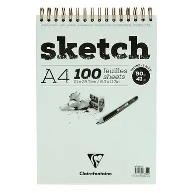 Carnet de croquis à spirale Sketch ivoire 90 g/m² - Clairefontaine Meilleur Choix