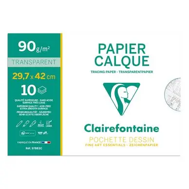 Achetez Aujourd'hui Pochette de papier calque supérieur 90 g/m² - Clairefontaine