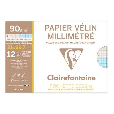 Papier Vélin Millimétré A4 21 x 29.7 cm 90 g/m² - Clairefontaine Promotion Saisonnière
