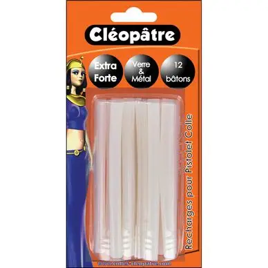 Colle en bâton extra-forte pour verre & métal set de 12 - Cléopatre Marque