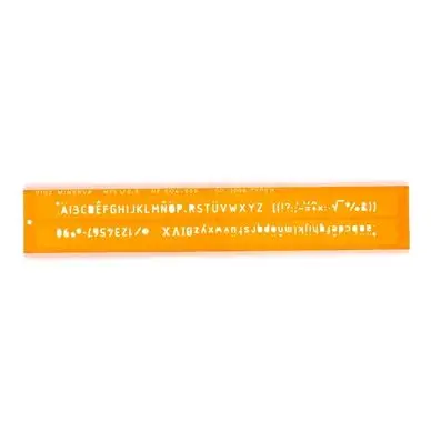 Promotion Saisonnière Normographe iso alphabet hauteur de lettre 5 mm - Minerva