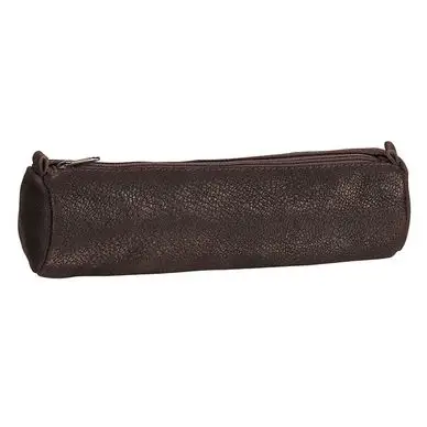 Acheter Direct Trousse en cuir Ronde noire 21 x 6 cm - Oxford