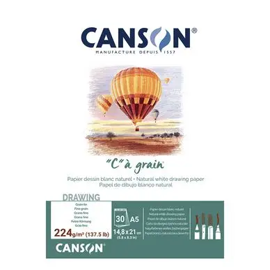 Bloc de papier C à Grain 224 g/m² 30 feuilles - Canson Produit De Marque