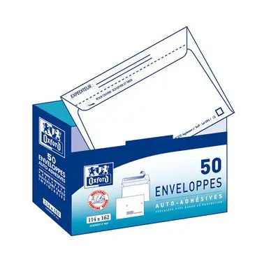 Retour Gratuit Enveloppe pré-casées 114 x 162 mm 90 g/m² 50 pcs - Oxford