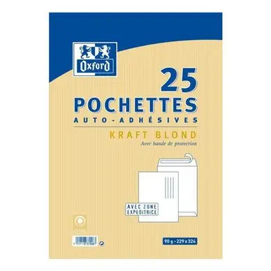 Usine Directe Pochettes auto-adhésives A4 Kraft 25 pcs - Oxford