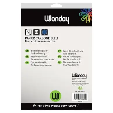 Certifié Papier carbone bleu A4 - 10 feuilles - Jpc Créations