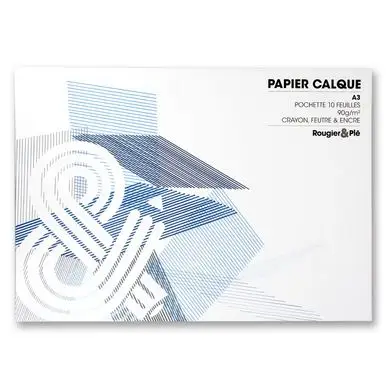 Papier calque 90 g A3 - pochette de 10 feuilles - Rougier&Plé Prix Promo