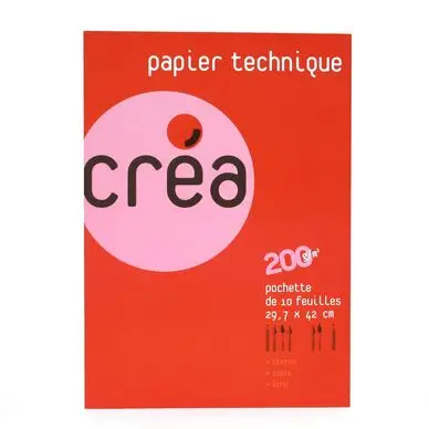Papier lavis technique 200 g A3 - pochette de 10 feuilles - Créa Acheter En Ligne