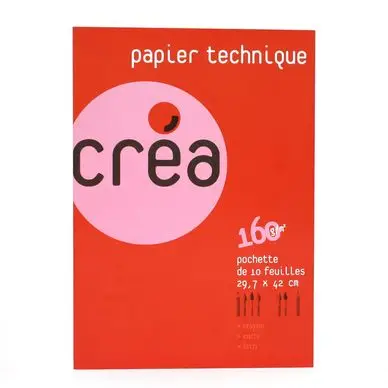 Offre Du Jour Papier lavis technique 160 g A3 - pochette de 10 feuilles - Créa