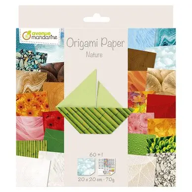 Papier origami Nature 20 x 20 cm 60 feuilles - Avenue Mandarine Offre Du Jour