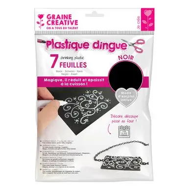 Affaire À Saisir Plastique dingue Noir 7 pcs 26 x 20 cm - Graine Créative