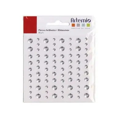 Strass autocollants gris argent 80 pièces - Artemio Quantité Limitée