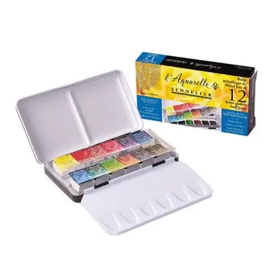 Populaire Boite d'aquarelle extra-fine au miel de 12 demi-godets - Sennelier
