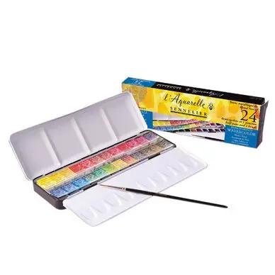 Affaire À Saisir Boite d'aquarelle extra-fine au miel de 24 demi-godets - Sennelier