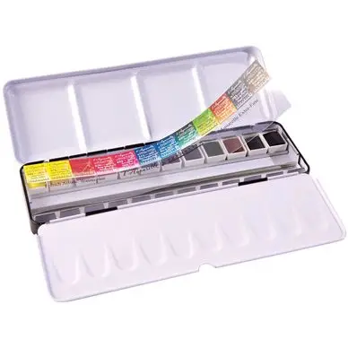 Must-Have Boite aquarelle extra-fine au miel 12 1/2 godets en boîte métallique - Sennelier