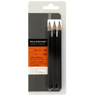 Commander Vite Lot de 3 Crayons à papier noir - Moleskine