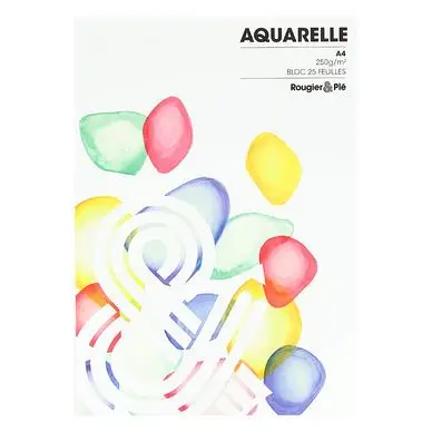 Bloc aquarelle 250 g/m² 25 feuilles A4 - Rougier&Plé Super Prix