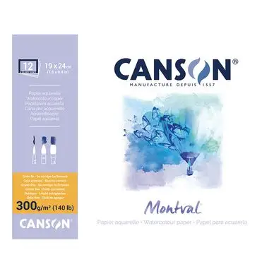 Bloc de papier aquarelle Montval 300 g/m² grain fin - Canson Expédié Aujourd'hui