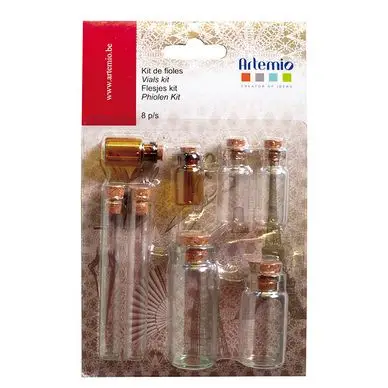 Remise Fiole en verre avec bouchon en liège - 8 pcs - Artemio