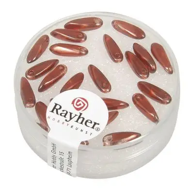 Perles en verre grain de Riz 3 x 11 mm x 22 pces - Rayher Soldes