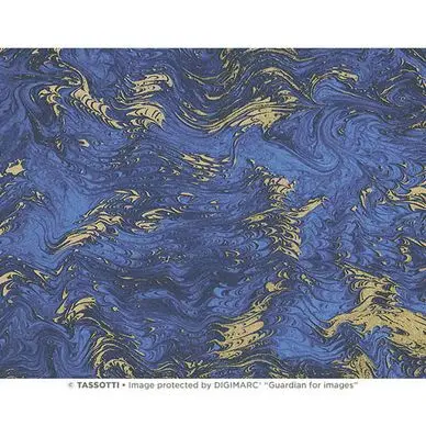 Papier Italien 50 x 70 cm 85 g/m² Marbré bleu et or - Esprit Papier Offre Spéciale