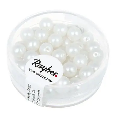 Perle en verre dépoli Renaissance 6 mm Blanc neige 45 pcs - Rayher Quantité Limitée