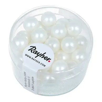Perle en verre dépoli Renaissance 8 mm Blanc neige 25 pcs - Rayher Offre Exclusive