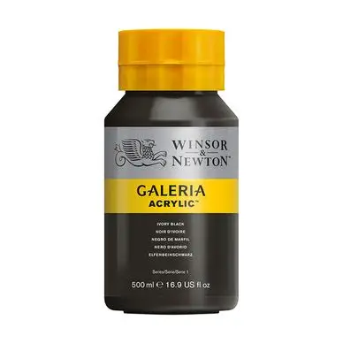 Peinture acrylique fine Galeria 500 ml Noir d'ivoire - Winsor & Newton Prix Bas