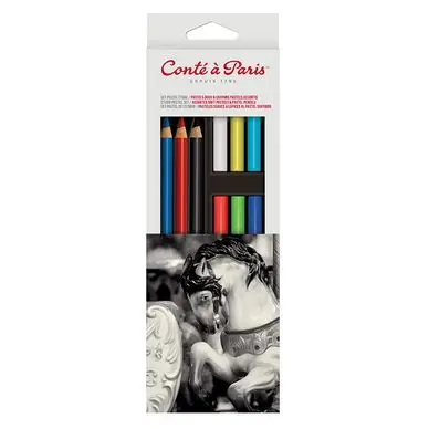 Set pastel étude étui de 12 pièces - Conté à Paris Populaire